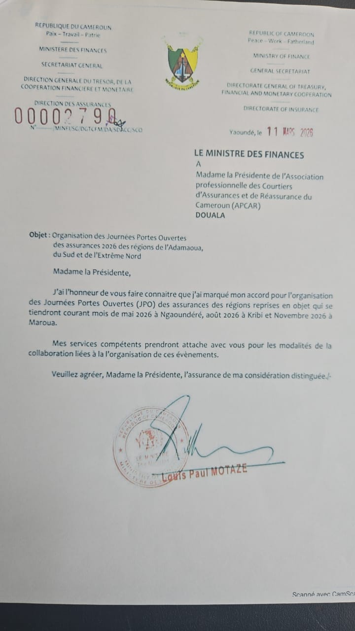 Note officielle du Ministre des Finances — Louis Paul MOTAZE — autorisant les JPO 2026